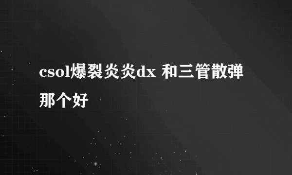 csol爆裂炎炎dx 和三管散弹那个好