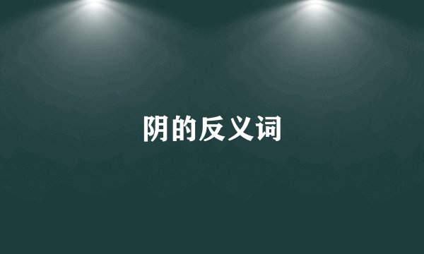 阴的反义词