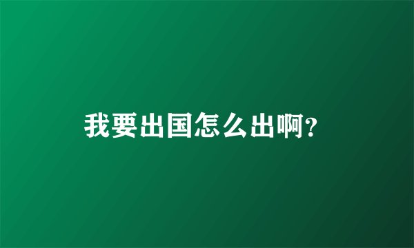 我要出国怎么出啊？