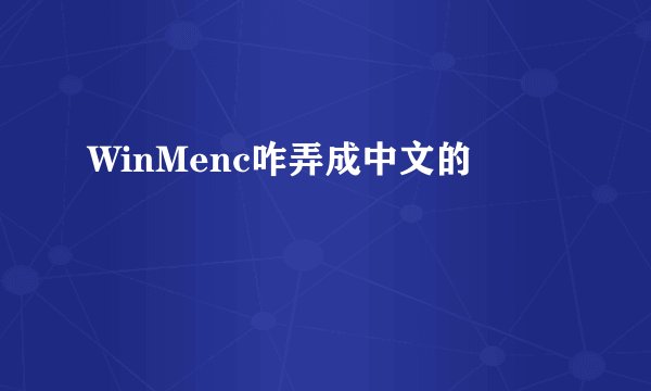 WinMenc咋弄成中文的