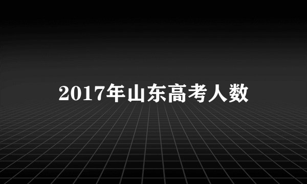 2017年山东高考人数