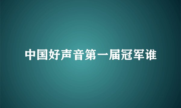 中国好声音第一届冠军谁