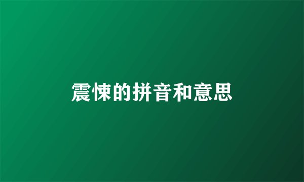 震悚的拼音和意思
