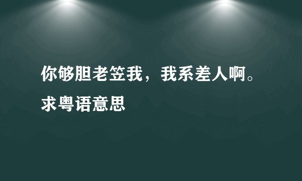 你够胆老笠我，我系差人啊。求粤语意思