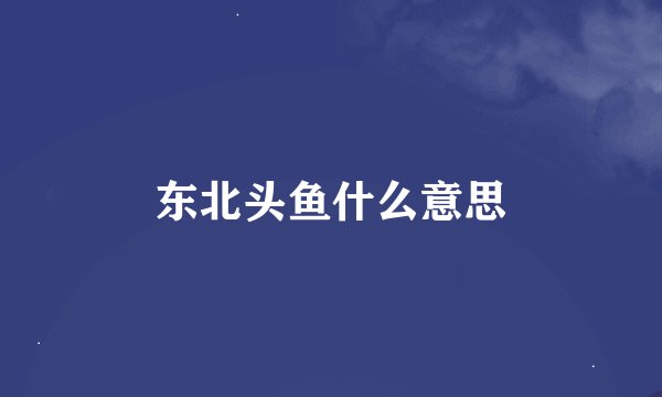 东北头鱼什么意思