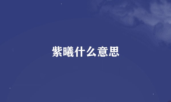 紫曦什么意思