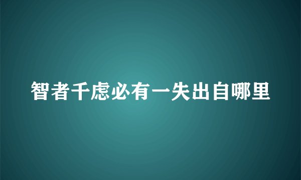 智者千虑必有一失出自哪里