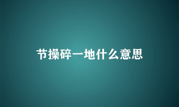 节操碎一地什么意思