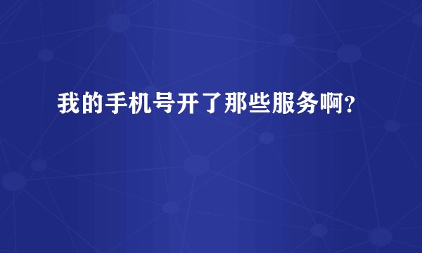 我的手机号开了那些服务啊？