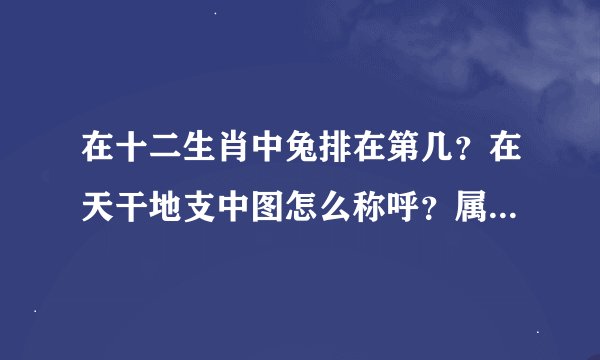 在十二生肖中兔排在第几？在天干地支中图怎么称呼？属兔的人有哪些性格特征？