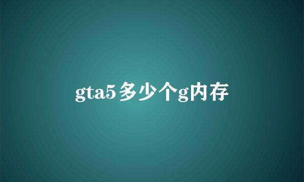 gta5多少个g内存