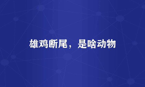 雄鸡断尾，是啥动物