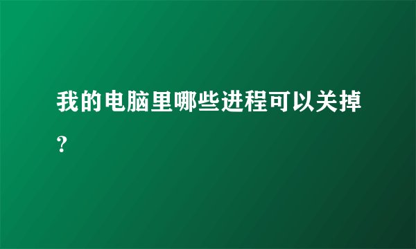 我的电脑里哪些进程可以关掉？