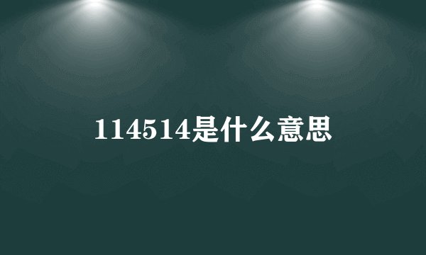 114514是什么意思