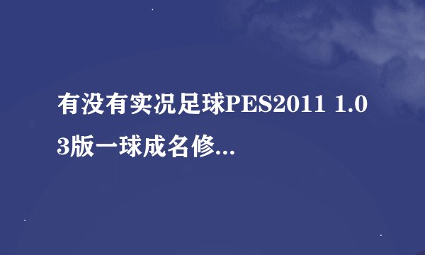 有没有实况足球PES2011 1.03版一球成名修改器？能给我一个吗？谢谢了