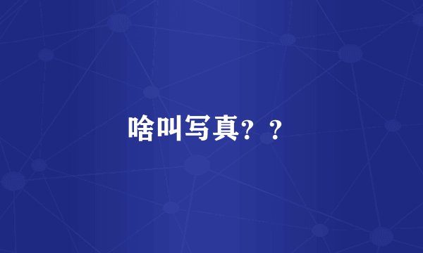 啥叫写真？？