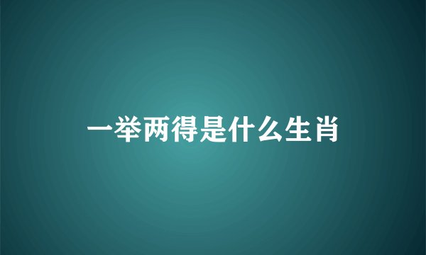 一举两得是什么生肖