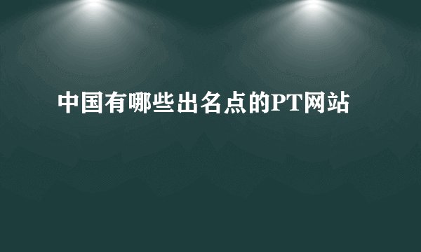 中国有哪些出名点的PT网站