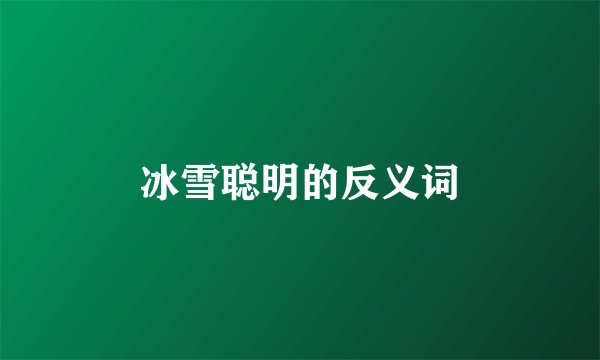 冰雪聪明的反义词