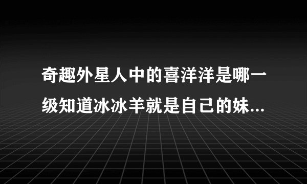 奇趣外星人中的喜洋洋是哪一级知道冰冰羊就是自己的妹妹冰冰？