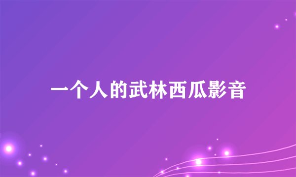一个人的武林西瓜影音