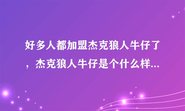 好多人都加盟杰克狼人牛仔了，杰克狼人牛仔是个什么样的公司？