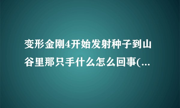 变形金刚4开始发射种子到山谷里那只手什么怎么回事(很像人手，难到就是那个“禁闭”说的，机器人的造物