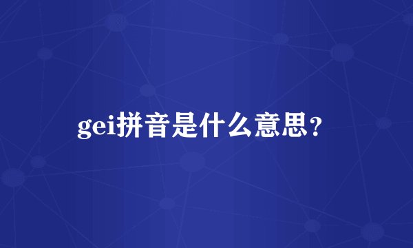 gei拼音是什么意思？