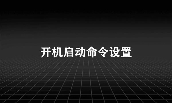 开机启动命令设置