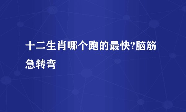 十二生肖哪个跑的最快?脑筋急转弯