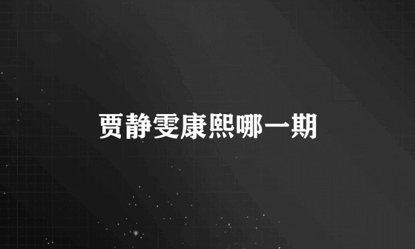 贾静雯康熙哪一期