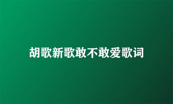 胡歌新歌敢不敢爱歌词