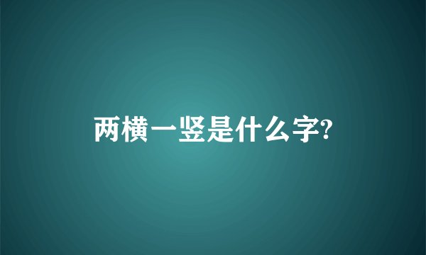 两横一竖是什么字?