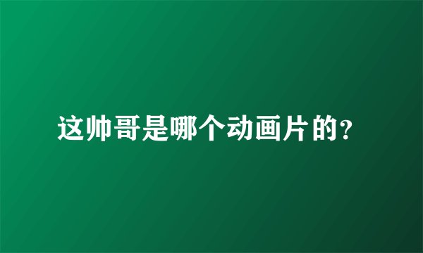 这帅哥是哪个动画片的?