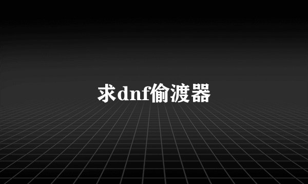 求dnf偷渡器