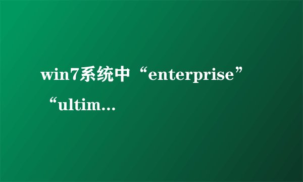 win7系统中“enterprise”“ultimate”是什么意思？