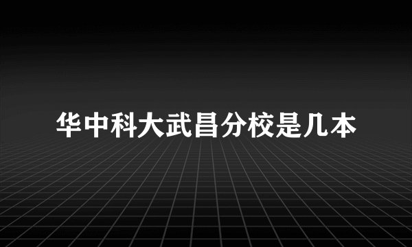 华中科大武昌分校是几本