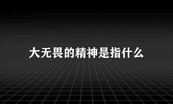 大无畏的精神是指什么