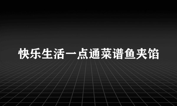 快乐生活一点通菜谱鱼夹馅