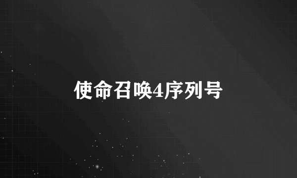 使命召唤4序列号