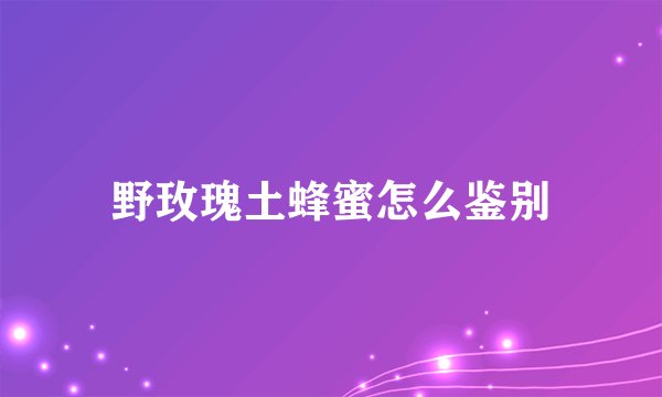 野玫瑰土蜂蜜怎么鉴别