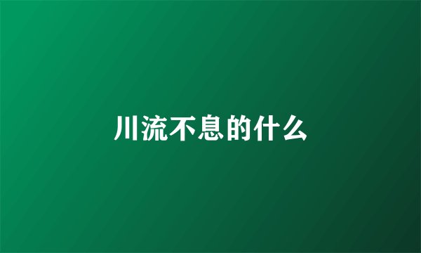 川流不息的什么