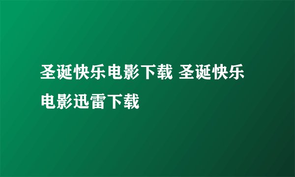 圣诞快乐电影下载 圣诞快乐电影迅雷下载