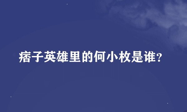 痞子英雄里的何小枚是谁？