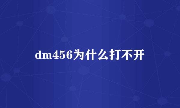 dm456为什么打不开
