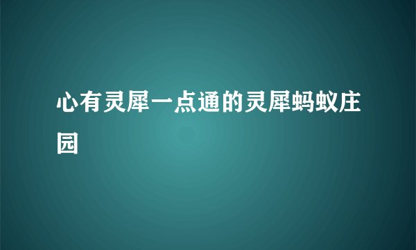 心有灵犀一点通的灵犀蚂蚁庄园