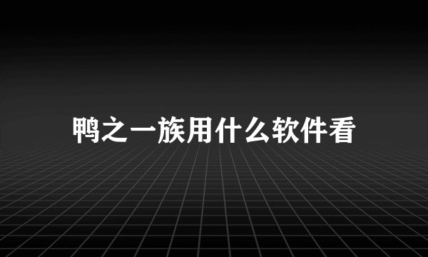 鸭之一族用什么软件看