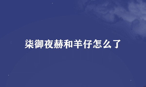柒御夜赫和羊仔怎么了