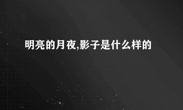 明亮的月夜,影子是什么样的