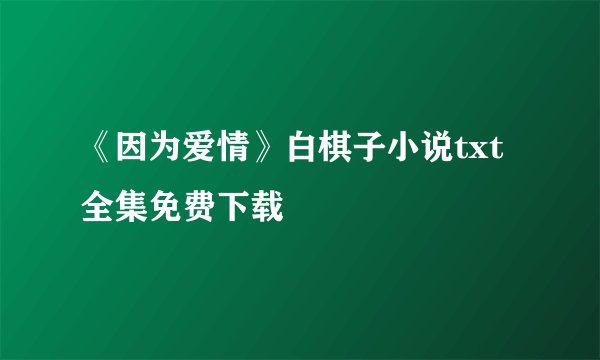 《因为爱情》白棋子小说txt全集免费下载